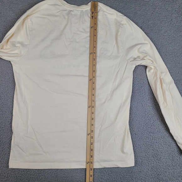 Guess Los Angeles T-Shirt Mens Large Beige Long Sleeve Embroidered Cotton‎ - Picture 11 of 13